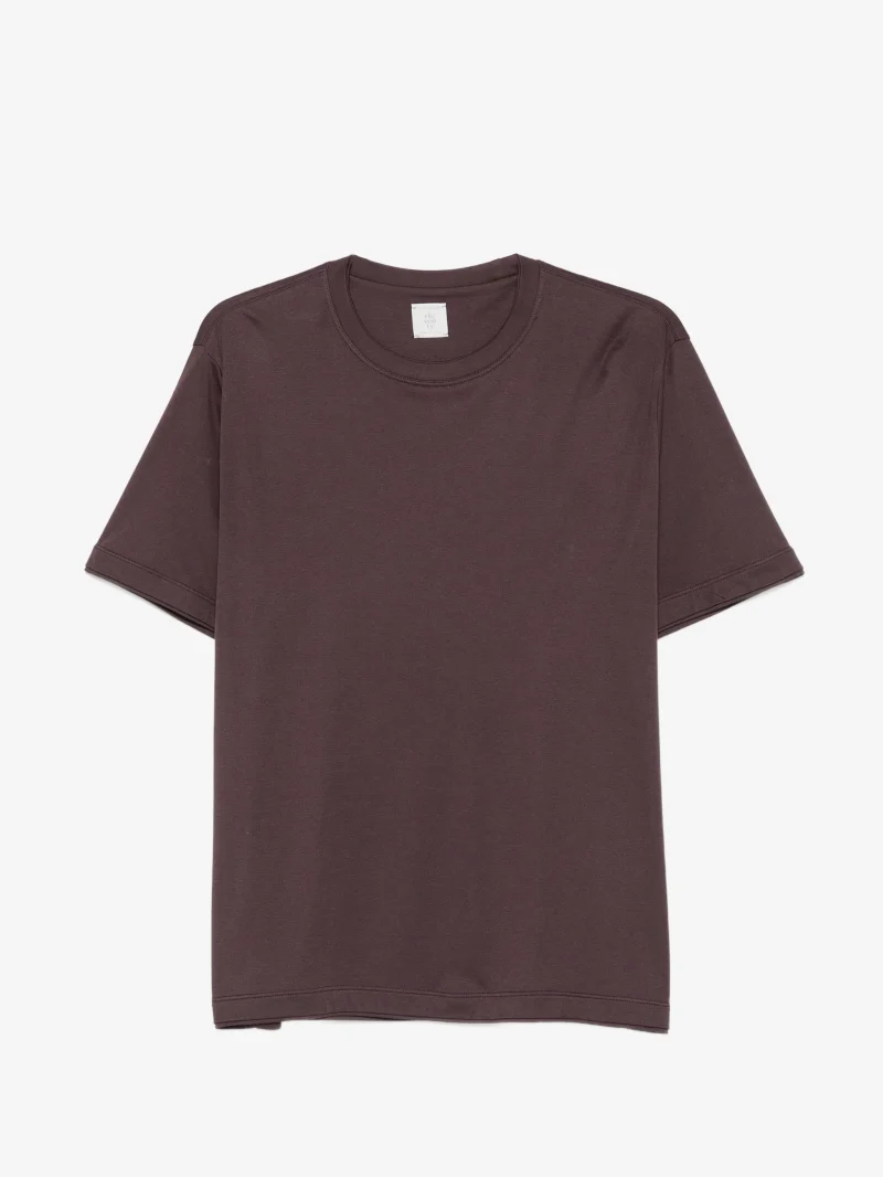 Tricou Eleventy crew-neck maro