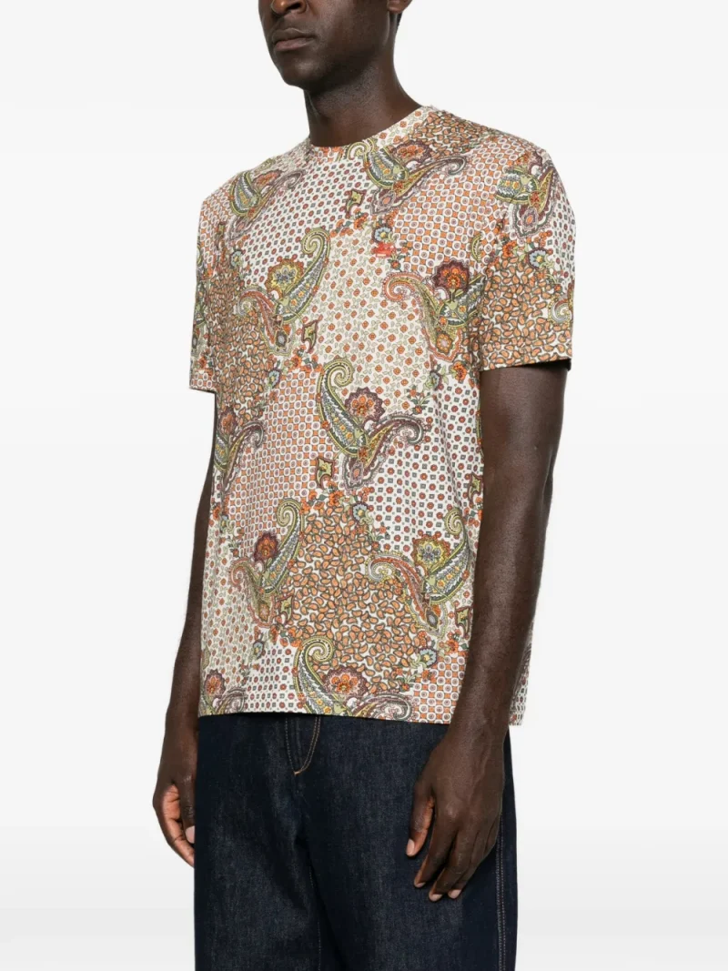 Tricou ETRO Paisley Print bej - imagine 3