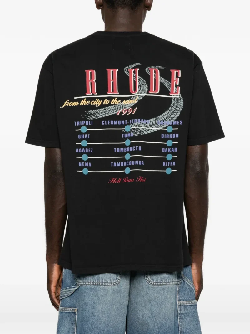 Alternative view of Tricou RHUDE Desert Decides Graphic-Print negru