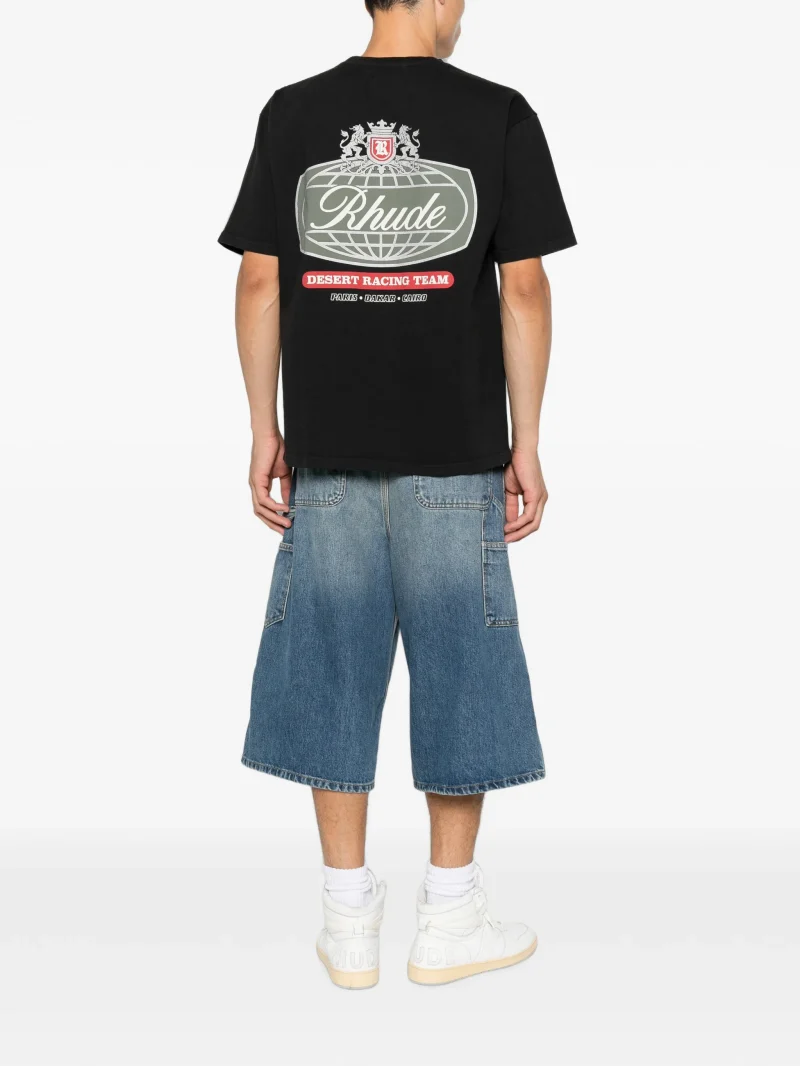 Alternative view of Tricou RHUDE Logo-Print negru