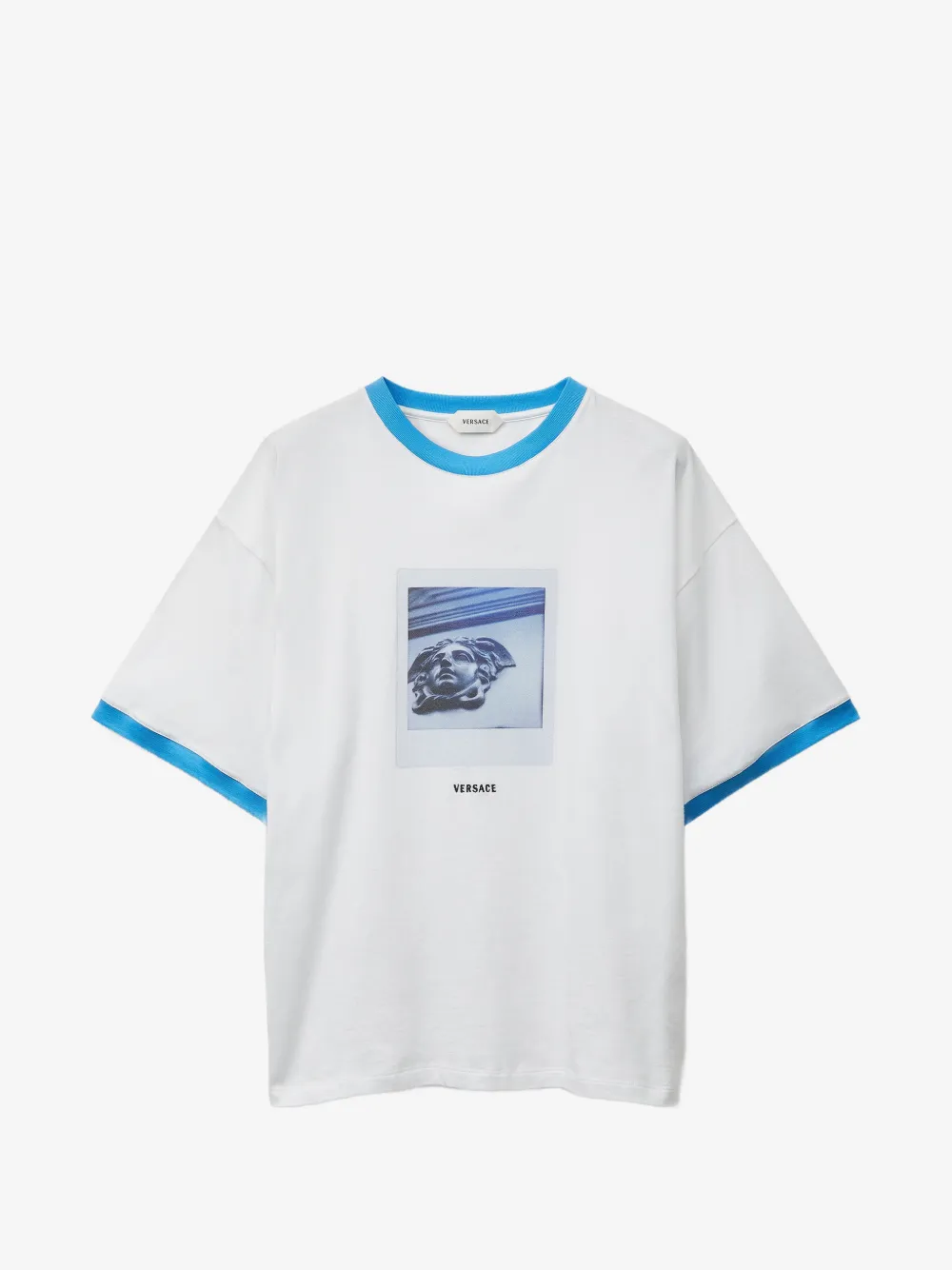 Tricou Versace Printed Cotton-Jersey Regular alb