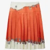 Fusta midi Versace Stolen Jewels Silk portocaliu