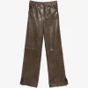 Pantaloni Golden Goose Embossed Leather khaki