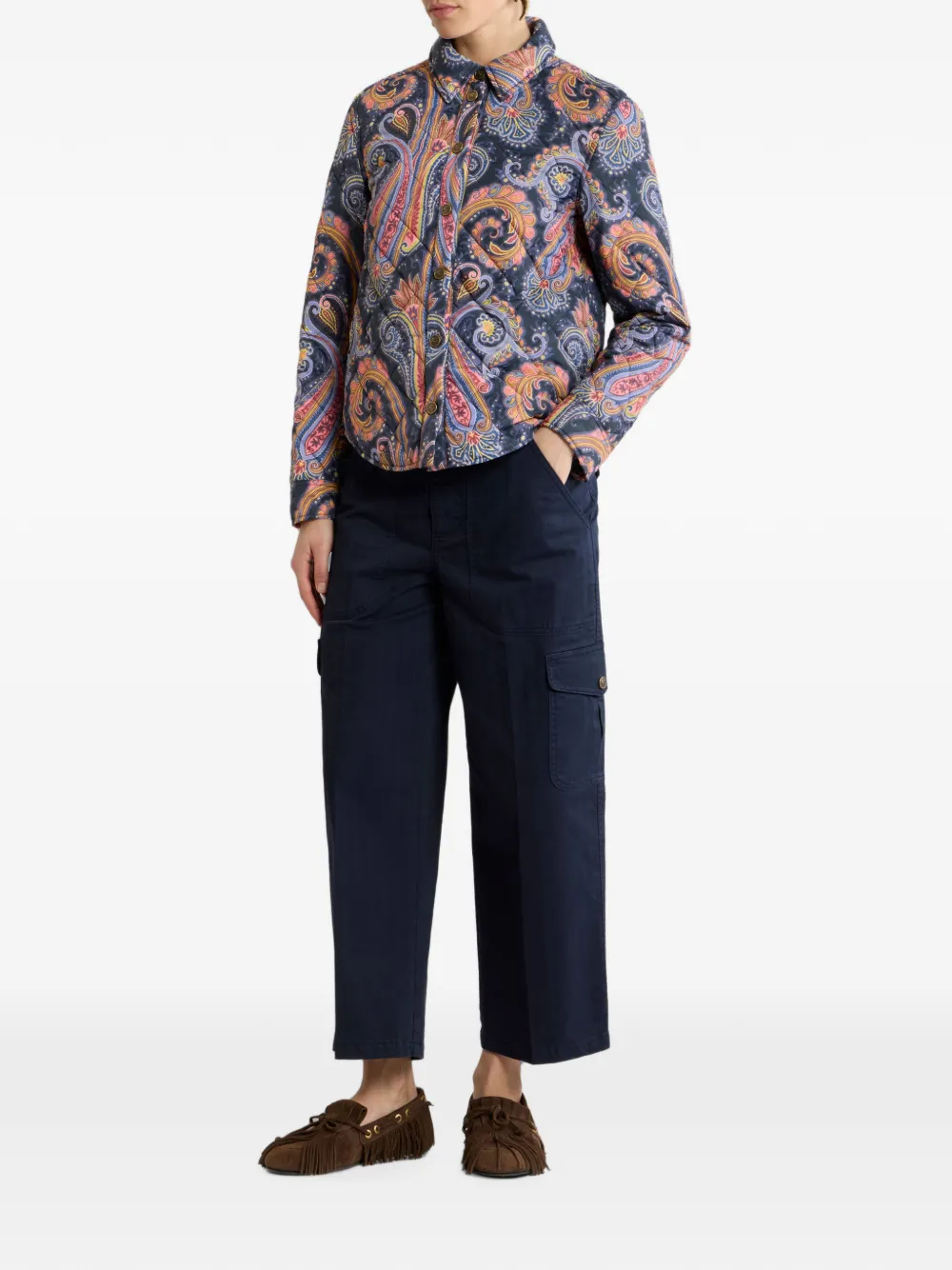 Jacheta ETRO Quilted Overshirt Paisley multicolor - imagine 3