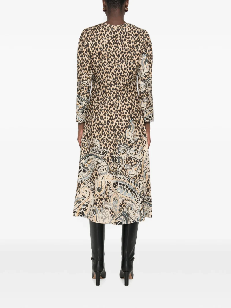 Alternative view of Rochie midi ETRO Leopard-Print maro