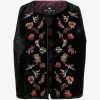 Vesta ETRO Cropped Velvet Waistcoat negru