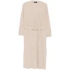 Cardigan Fabiana Filippi Belted Ribbed-Knit bej