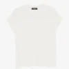 Tricou Fabiana Filippi Bead-Embellished Short-Sleeve alb