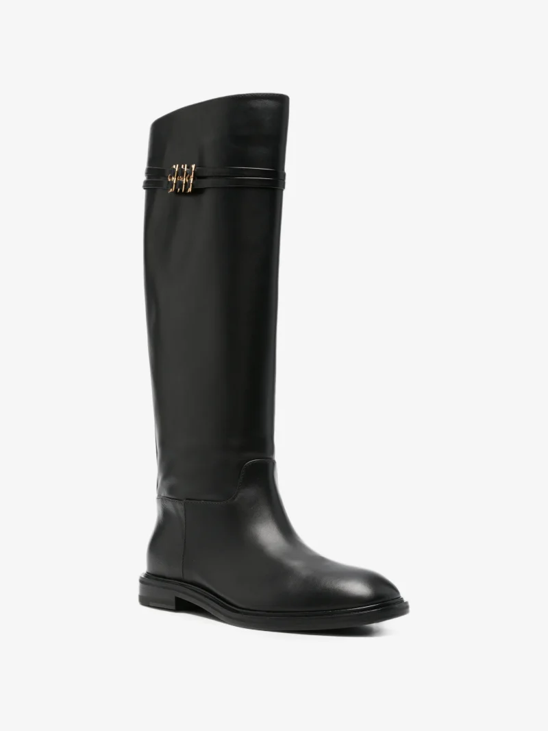 Cizme Baldinini Logo-Plaque Knee-High negru - imagine 3