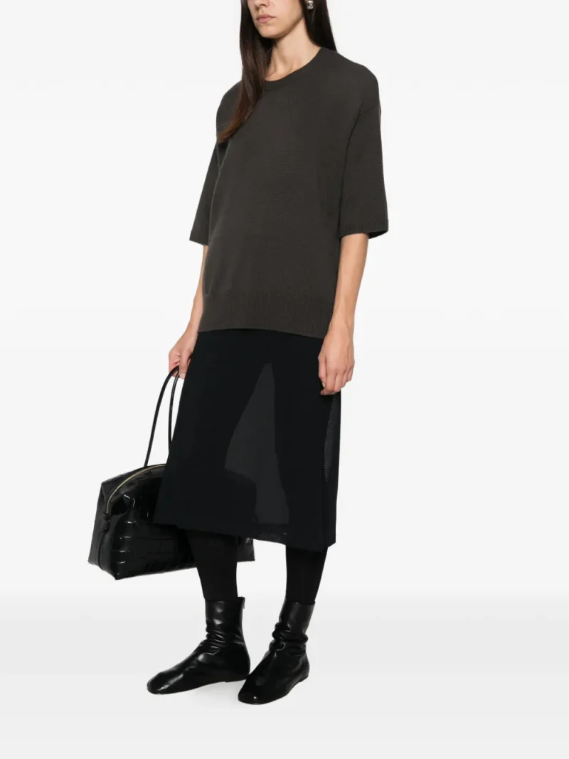 Pulover Lisa Yang Camille Crew-Neck khaki - imagine 4