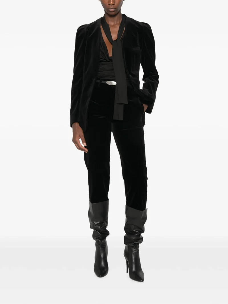 Pantaloni Isabel Marant Roaya Belt-Loop Pocket negru - imagine 4