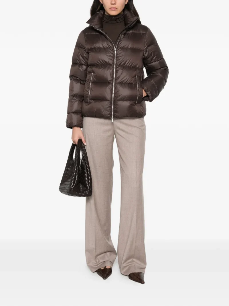 Jacheta Peserico Quilted High-Neck maro - imagine 4