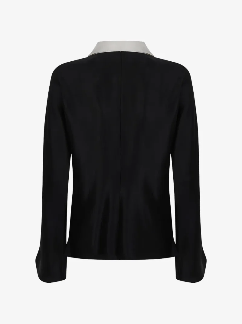 Alternative view of Top Rohe Button-Shoulder Satin negru
