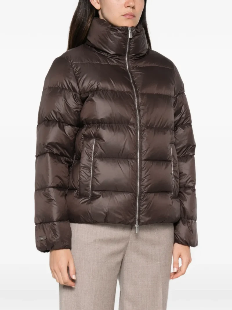 Jacheta Peserico Quilted High-Neck maro - imagine 3