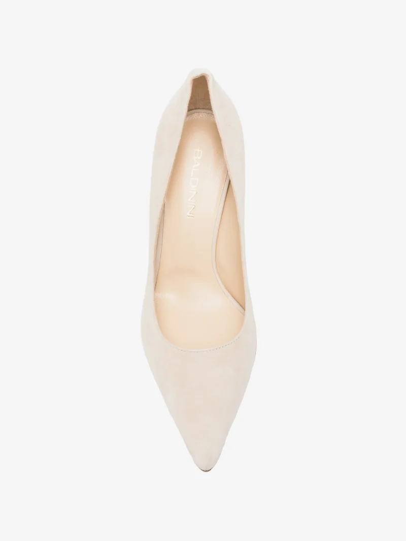 Pantofi Baldinini Pointed-Toe Suede ecru - imagine 4