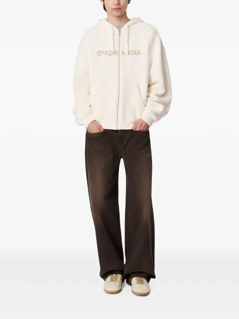 Hanorac Axel Arigato Rhys Logo-Embroidered Zip-up bej - imagine 4