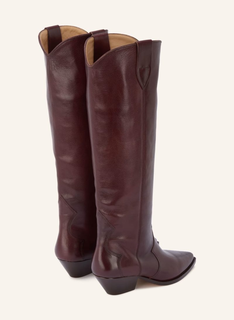 Alternative view of Cizme Isabel Marant Denvee Leather Cowboy maro