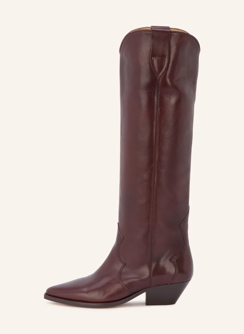 Cizme Isabel Marant Denvee Leather Cowboy maro - imagine 4