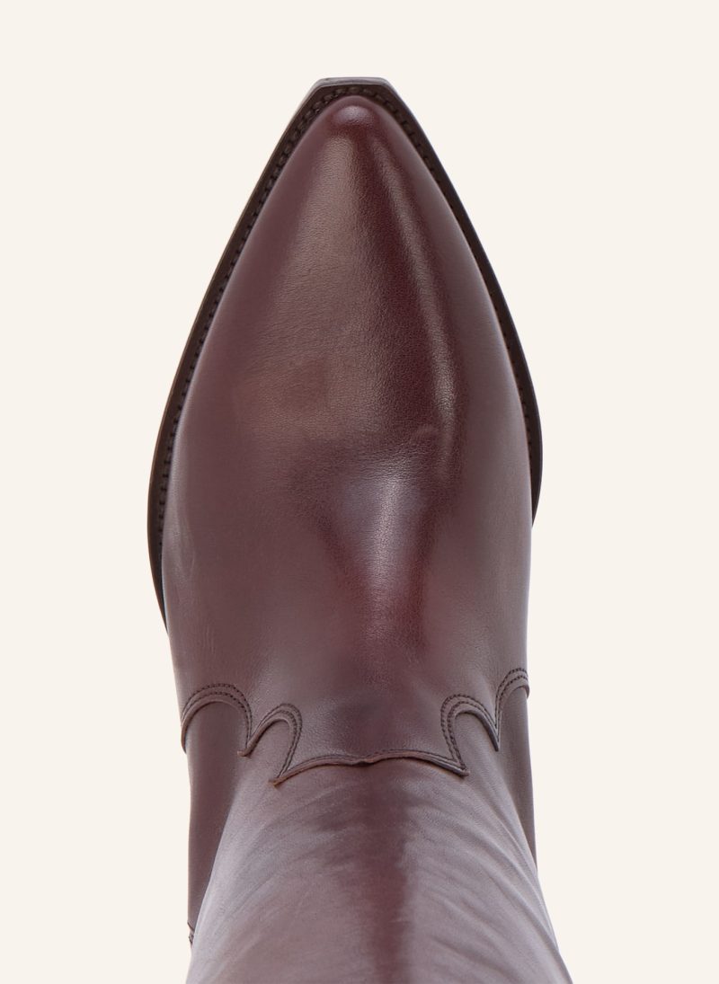 Cizme Isabel Marant Denvee Leather Cowboy maro - imagine 6