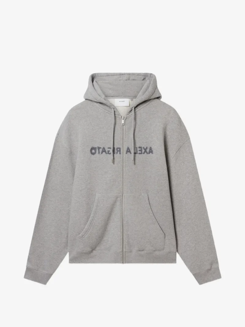 Hanorac Axel Arigato Rhys Logo-Embroidered ZIp-Up gri