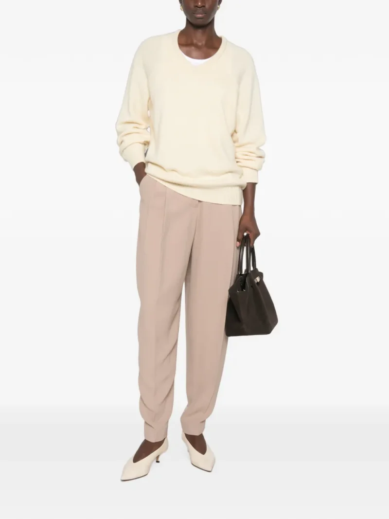 Pantaloni Fabiana Filippi Pleated Tapered bej - imagine 3