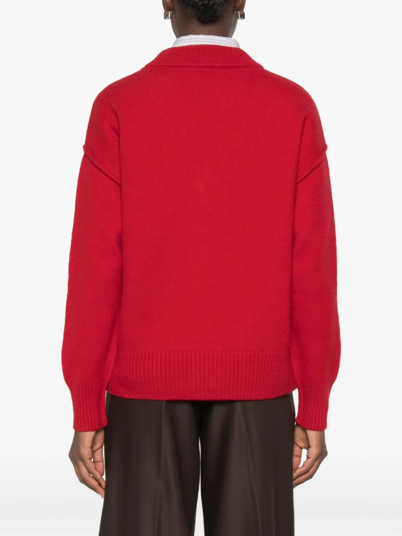 Alternative view of Cardigan Ami Paris Ami de Coeur rosu