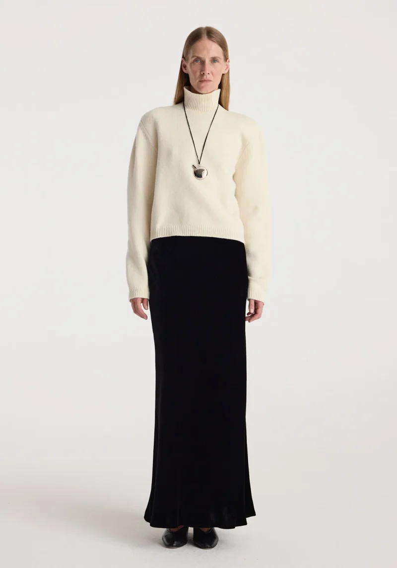Fusta maxi Rohe Velvet negru - imagine 5
