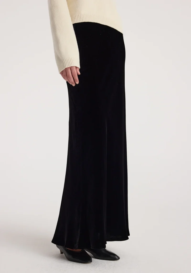 Fusta maxi Rohe Velvet negru - imagine 6