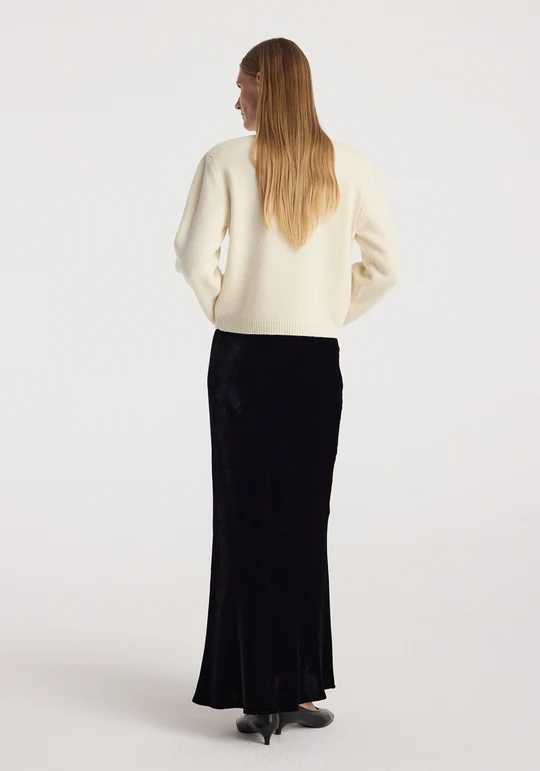 Alternative view of Fusta maxi Rohe Velvet negru