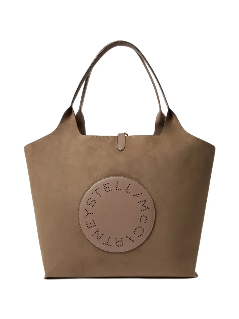 Geanta Stella McCartney Stella Logo Perforated maro