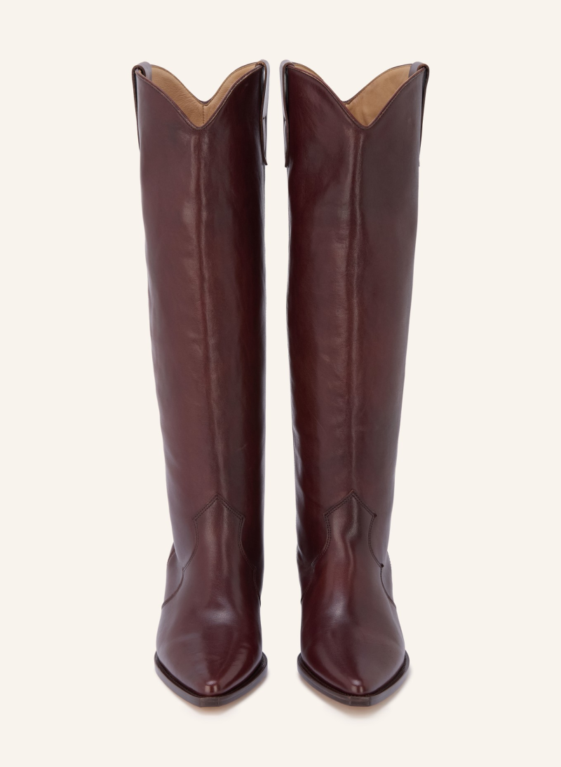 Cizme Isabel Marant Denvee Leather Cowboy maro - imagine 3
