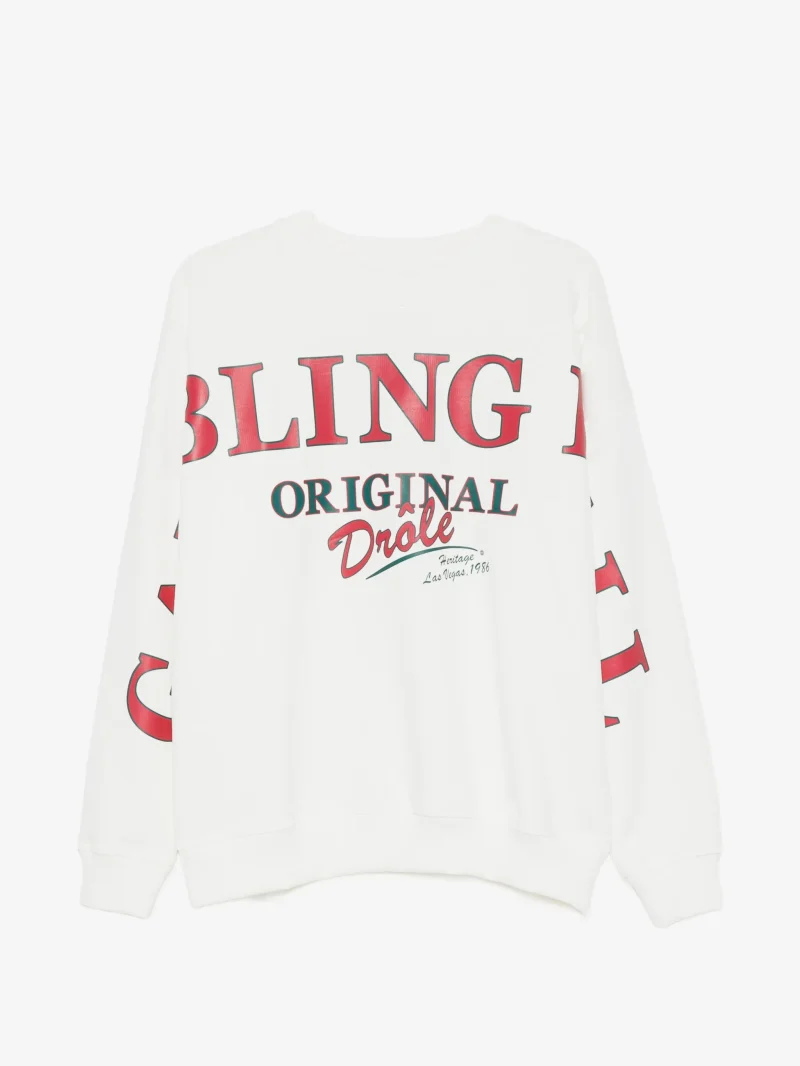 Bluza Drole De Monsieur logo-print alb