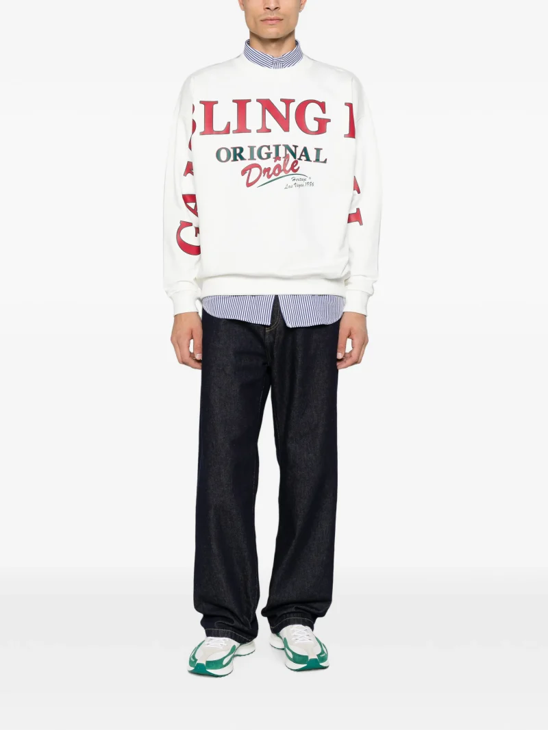 Alternative view of Bluza Drole De Monsieur logo-print alb