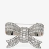 Brosa Self-Portrait crystal bow argintiu