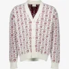 Cardigan Drole De Monsieur monogram-jacquard alb