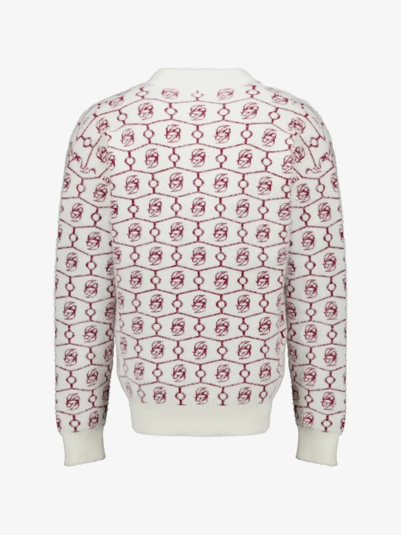 Alternative view of Cardigan Drole De Monsieur monogram-jacquard alb