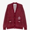 Cardigan Drole De Monsieur monogram pinstripe burgundy