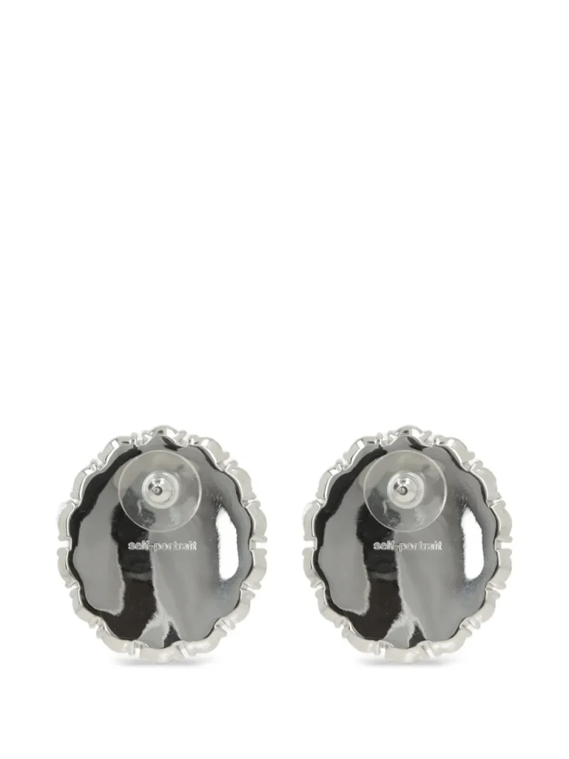 Alternative view of Cercei Self-Portrait crystal-embellished oval argintiu