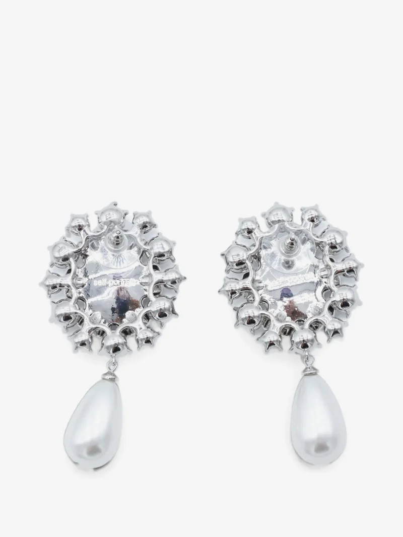 Alternative view of Cercei Self-Portrait faux-pearl drop argintiu