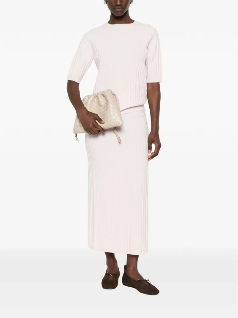 Alternative view of Fusta midi Fabiana Filippi  ribbed-knit roz