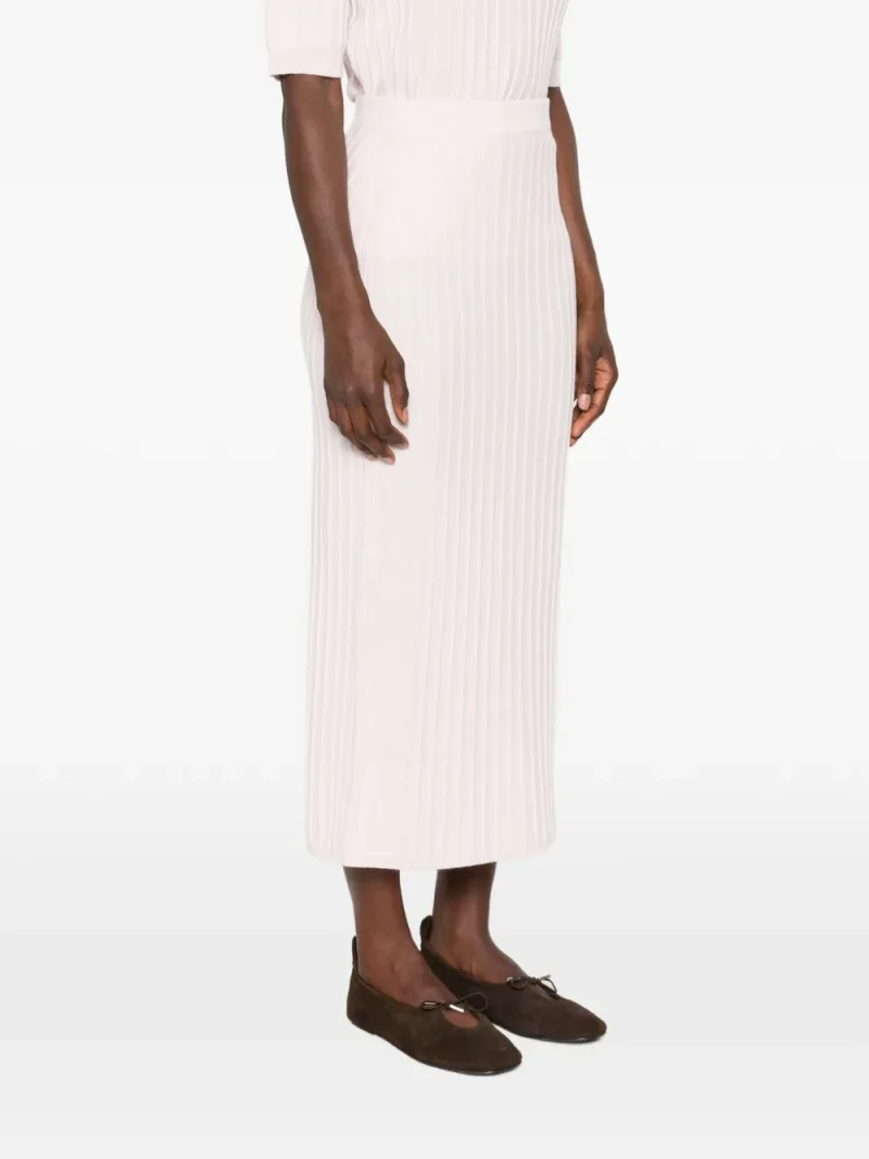 Fusta midi Fabiana Filippi  ribbed-knit roz - imagine 5