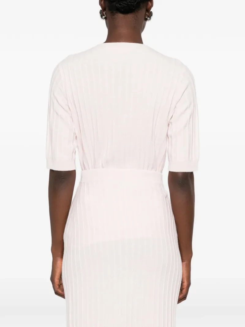 Fusta midi Fabiana Filippi  ribbed-knit roz - imagine 4