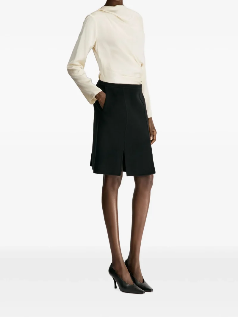 Fusta midi LouLou De Saison double-slit negru - imagine 5