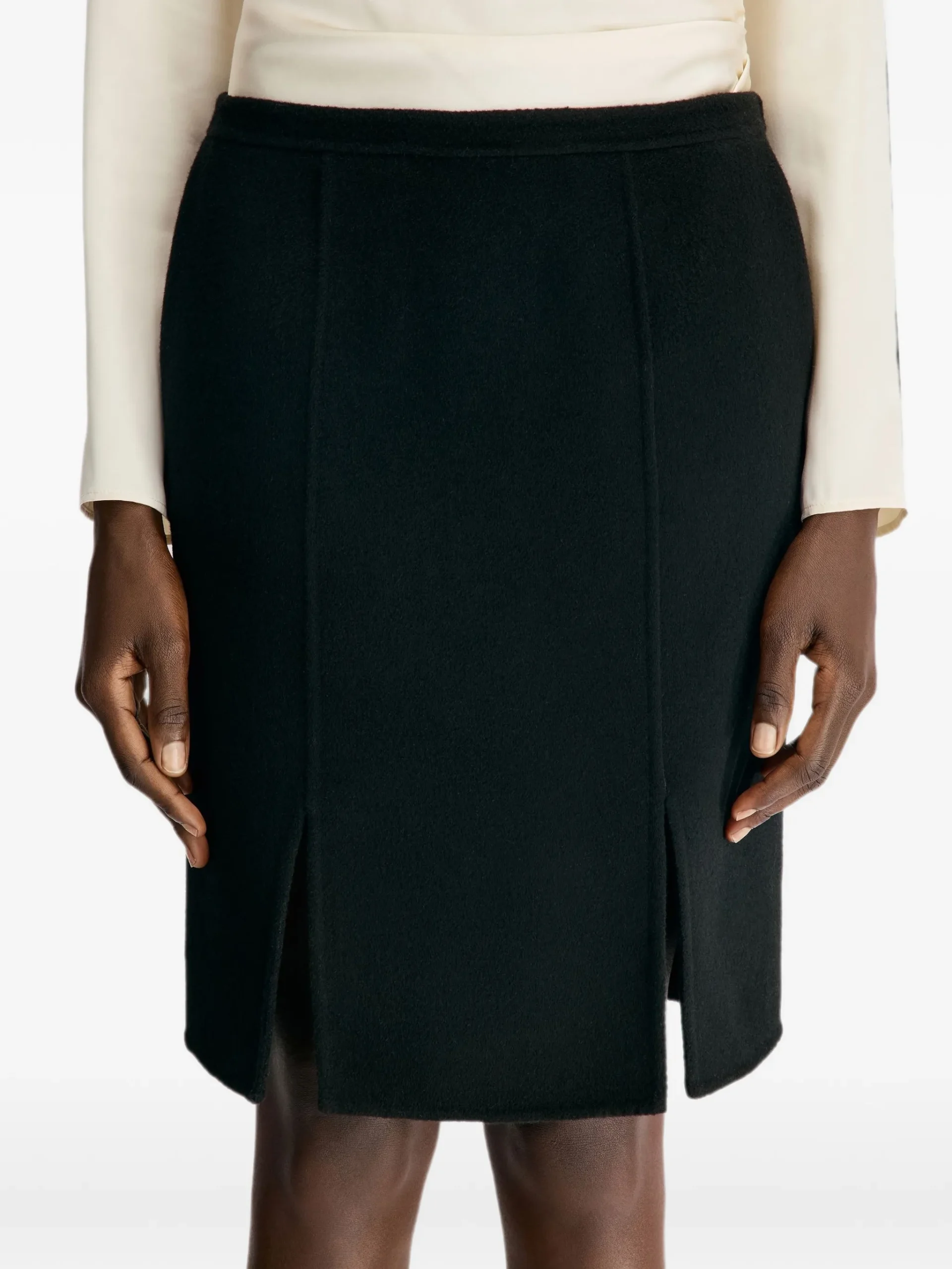 Fusta midi LouLou De Saison double-slit negru - imagine 3
