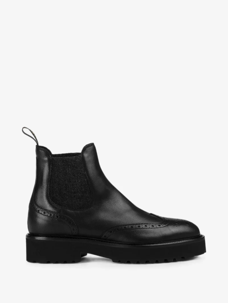 Ghete Doucal's brogue-detail ankle negru