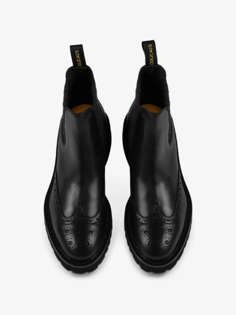 Ghete Doucal's brogue-detail ankle negru - imagine 3