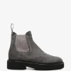 Ghete Doucal's brogue-detail suede ankle gri