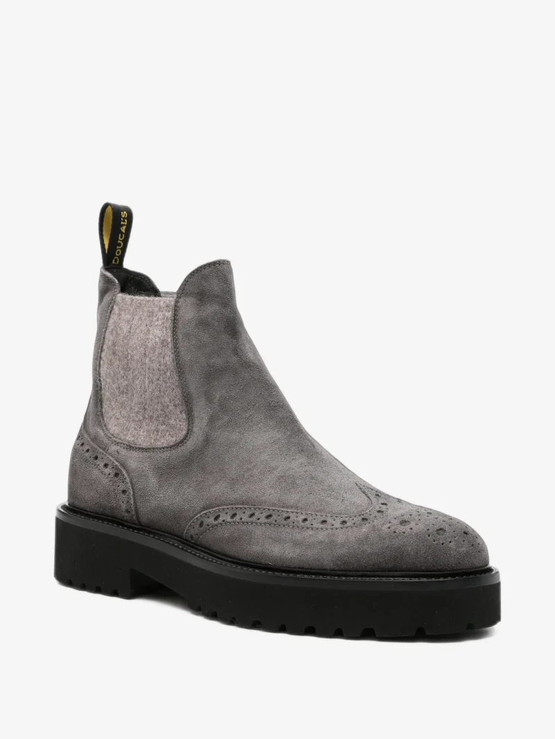 Alternative view of Ghete Doucal's brogue-detail suede ankle gri
