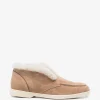 Ghete Doucal's shearling-trim suede bej