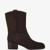 Ghete Doucal's suede block-heel maro